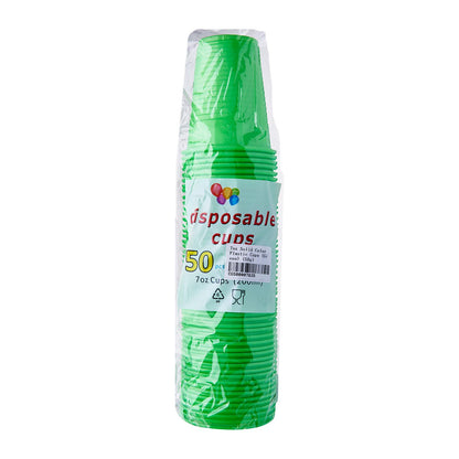 7oz Solid Colour Plastic Cups (50pcs)