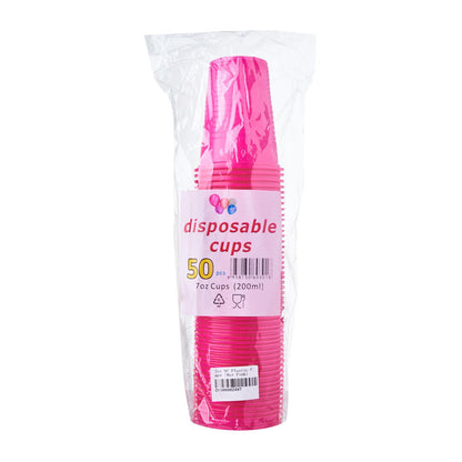 7oz Solid Colour Plastic Cups (50pcs)