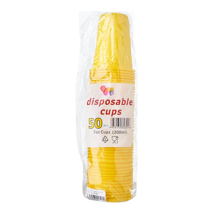 7oz Solid Colour Plastic Cups (50pcs)