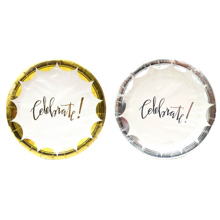 9inch Shiny Celebrate Paper Plates