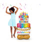 53inch Birthday Cake A42449 AirLoonz Foil Balloon