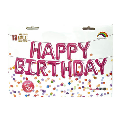16inch Happy Birthday Foil Balloon Banner Set