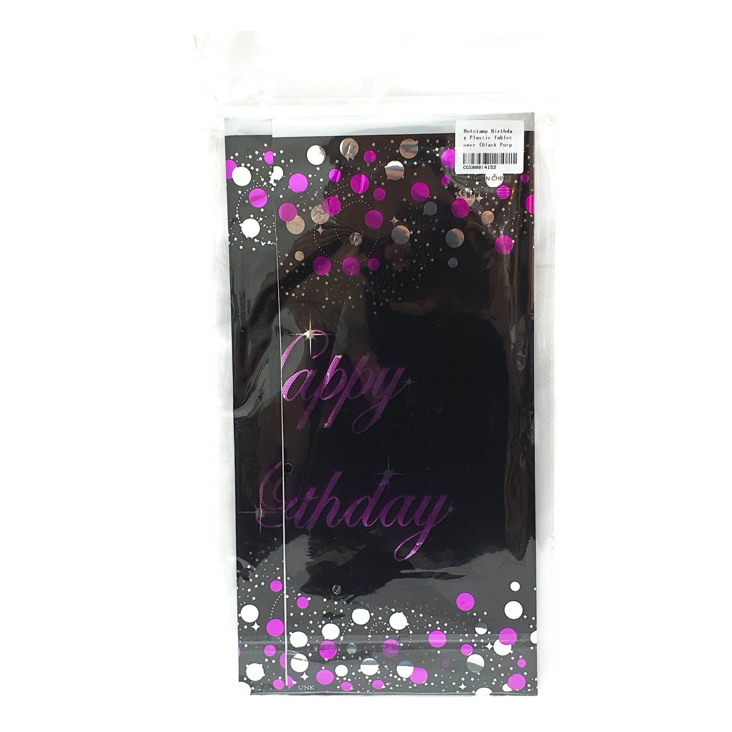 137x183cm Hotstamp Happy Birthday Plastic Tablecover