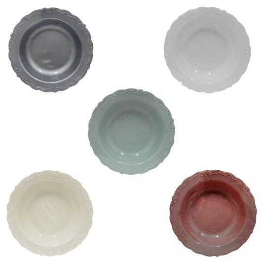 Embossed Vintage Plastic Bowls (6pcs)