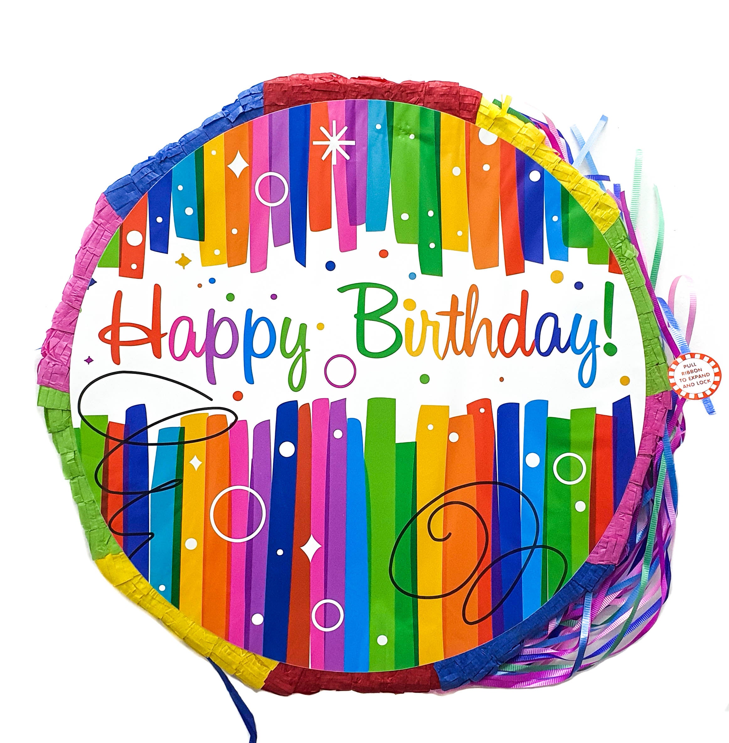 Pinata Rond Happy Birthday Round Pinata No.6335 (Stripe) – CGS Party