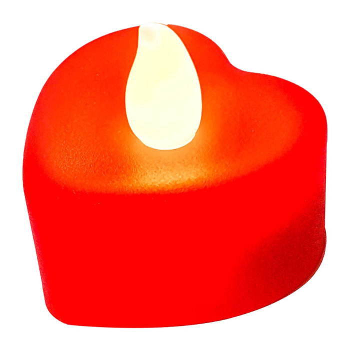 LED Flameless Heart Candle (Red)