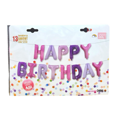 16inch Happy Birthday Foil Balloon Banner Set