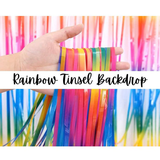 Rainbow Tassel Fringe Party Backdrop