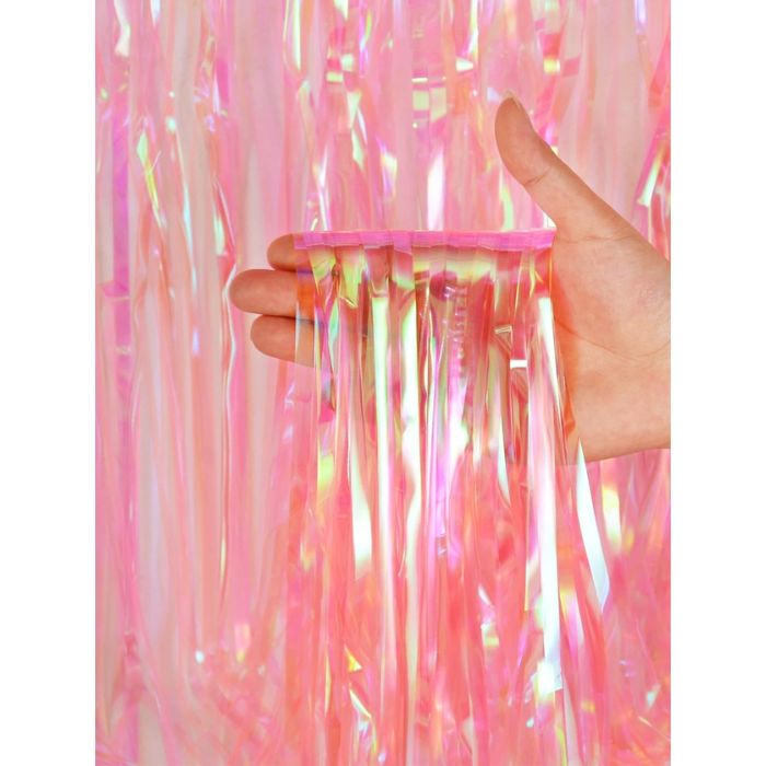 Iridescent Rainbow Tassel Fringe Party Backdrop