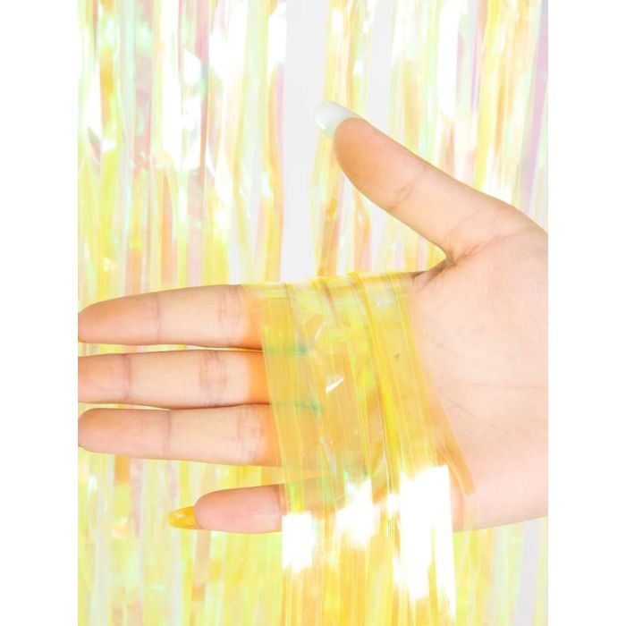 Iridescent Rainbow Tassel Fringe Party Backdrop