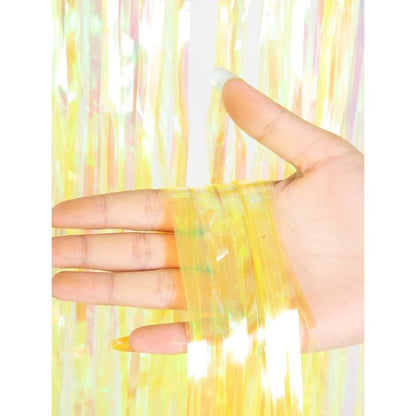 Iridescent Rainbow Tassel Fringe Party Backdrop