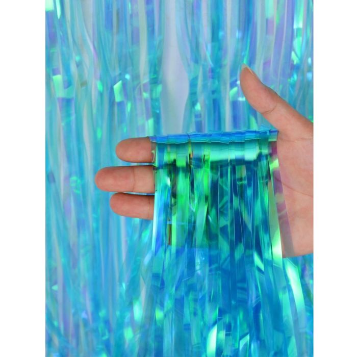 Iridescent Rainbow Tassel Fringe Party Backdrop