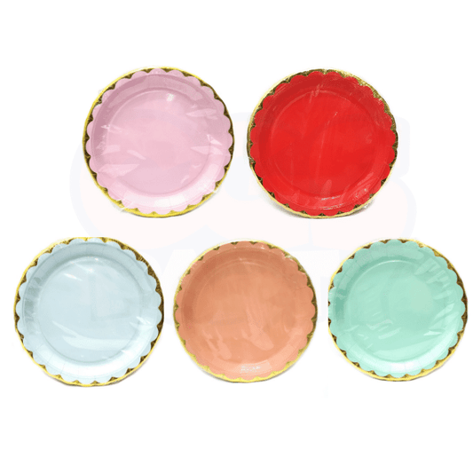 7inch Shiny Scallop Edge Paper Plates