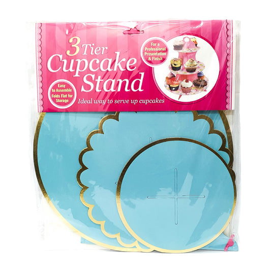 Scallop Edge Shiny 3 Tier Cupcake Stand