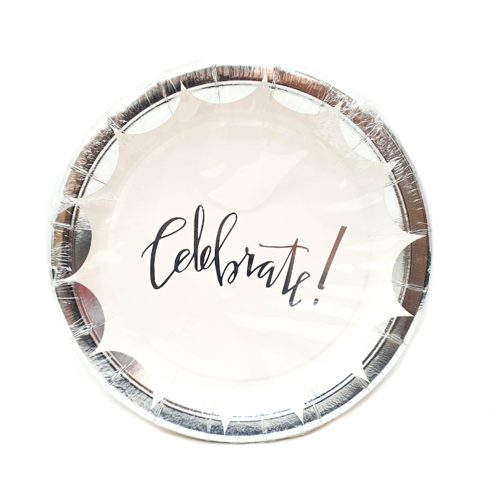 Celepertae Paper 7inch Shiny Celebrate Paper Plates – CGS Party