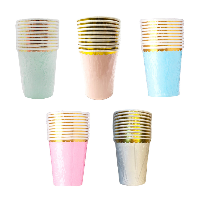 8oz Shiny Scallop Edge Paper Cups (10pcs)