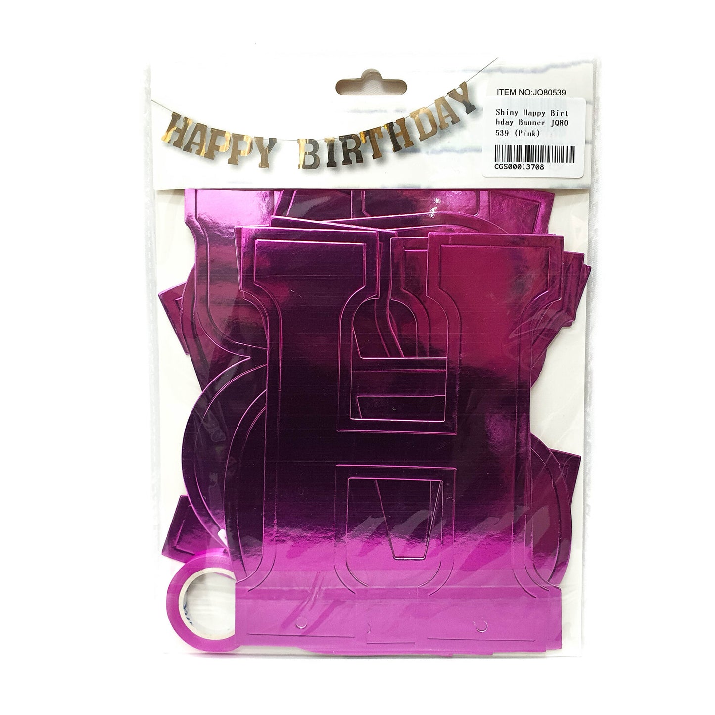 Shiny Metallic Happy Birthday Banner (Assorted)