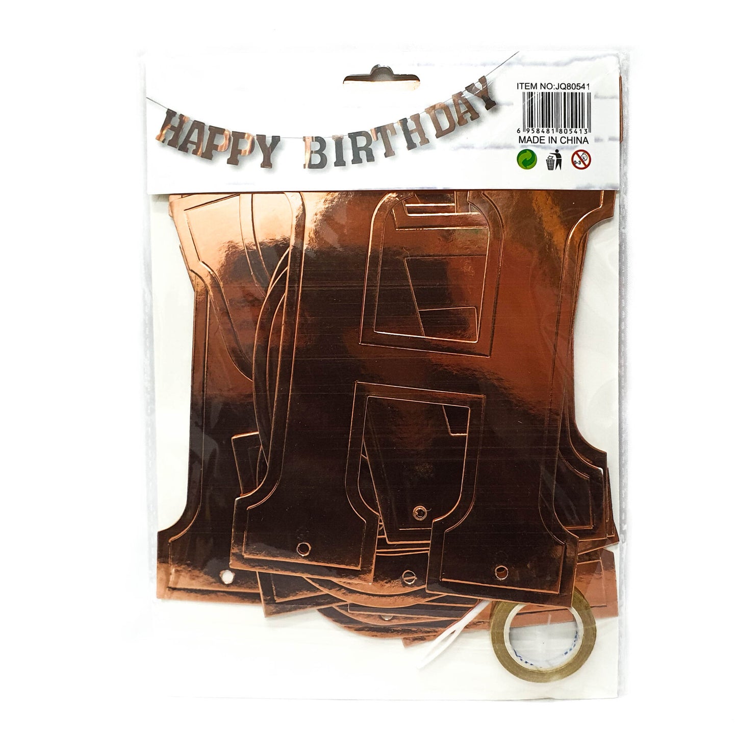 Shiny Metallic Happy Birthday Banner (Assorted)