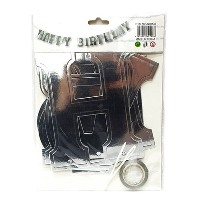 Shiny Metallic Happy Birthday Banner (Assorted)