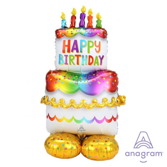 53inch Birthday Cake A42449 AirLoonz Foil Balloon