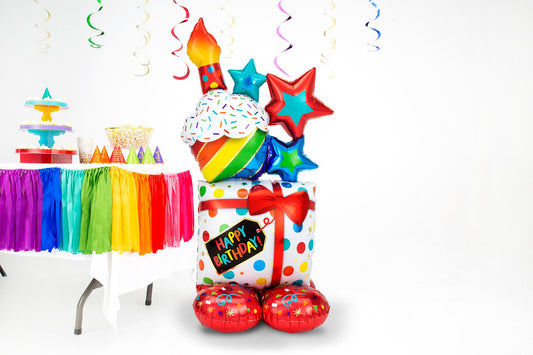 55inch Stacked Birthday A42450 AirLoonz Foil Balloon