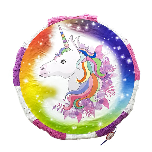 Rainbow Unicorn Round Pinata