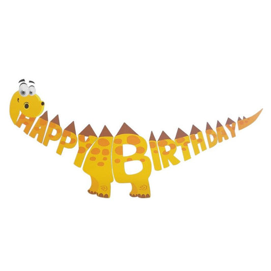 Happy Birthday Dinosaur Brontosaurus Banner