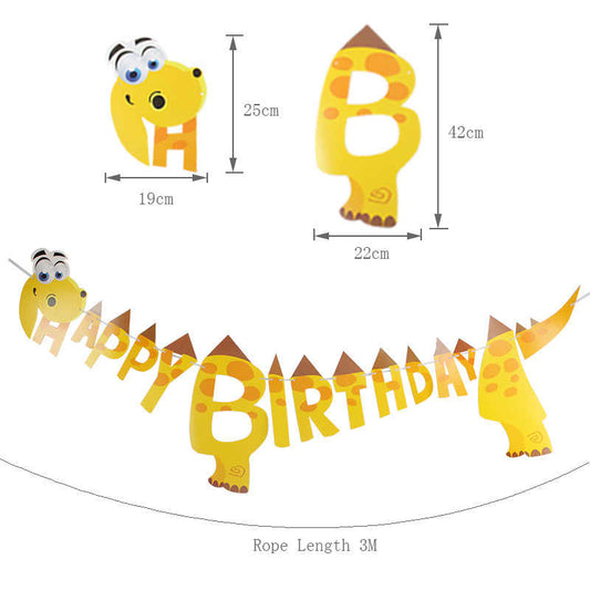 Happy Birthday Dinosaur Brontosaurus Banner