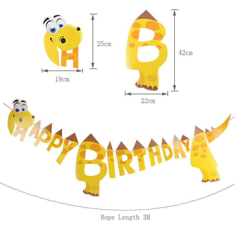 Happy Birthday Dinosaur Brontosaurus Banner