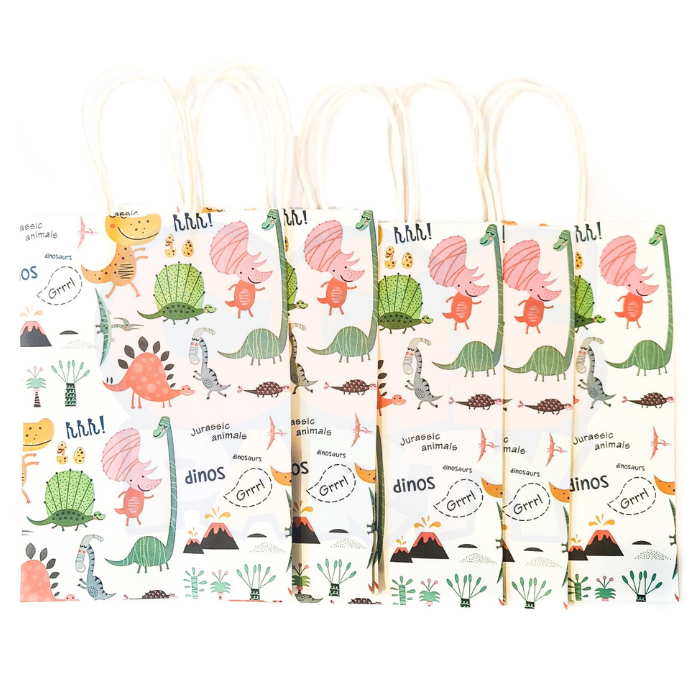 15cm X 21cm X 8cm Dinosaur Kraft Paper Bag